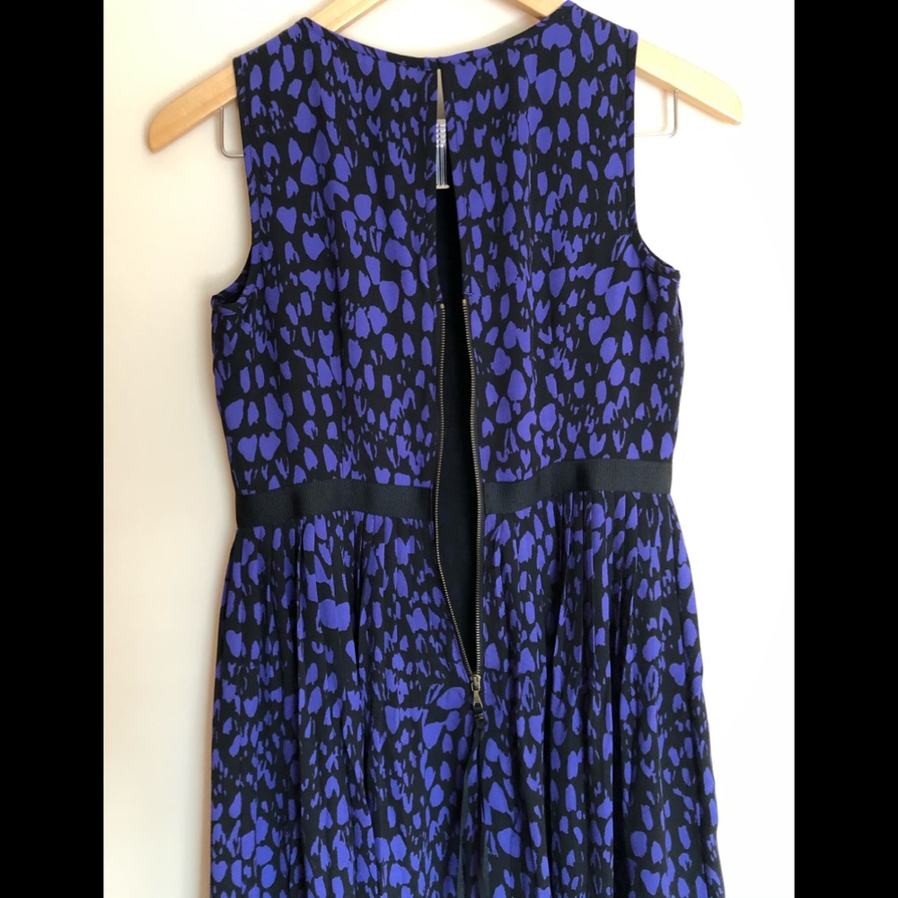 LOFT BLACK AND PURPLE PRINT SLEEVELESS DRESS👗Sz0P - Picture 7 of 12